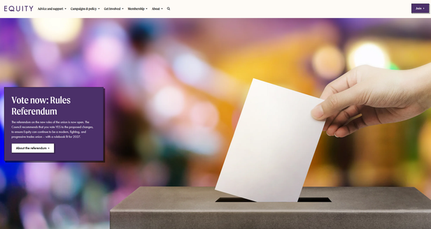screenshot of Equity