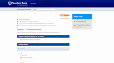 screenshot of Standard Bank