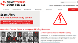 screenshot of Crimestoppers