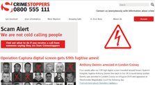 screenshot of Crimestoppers